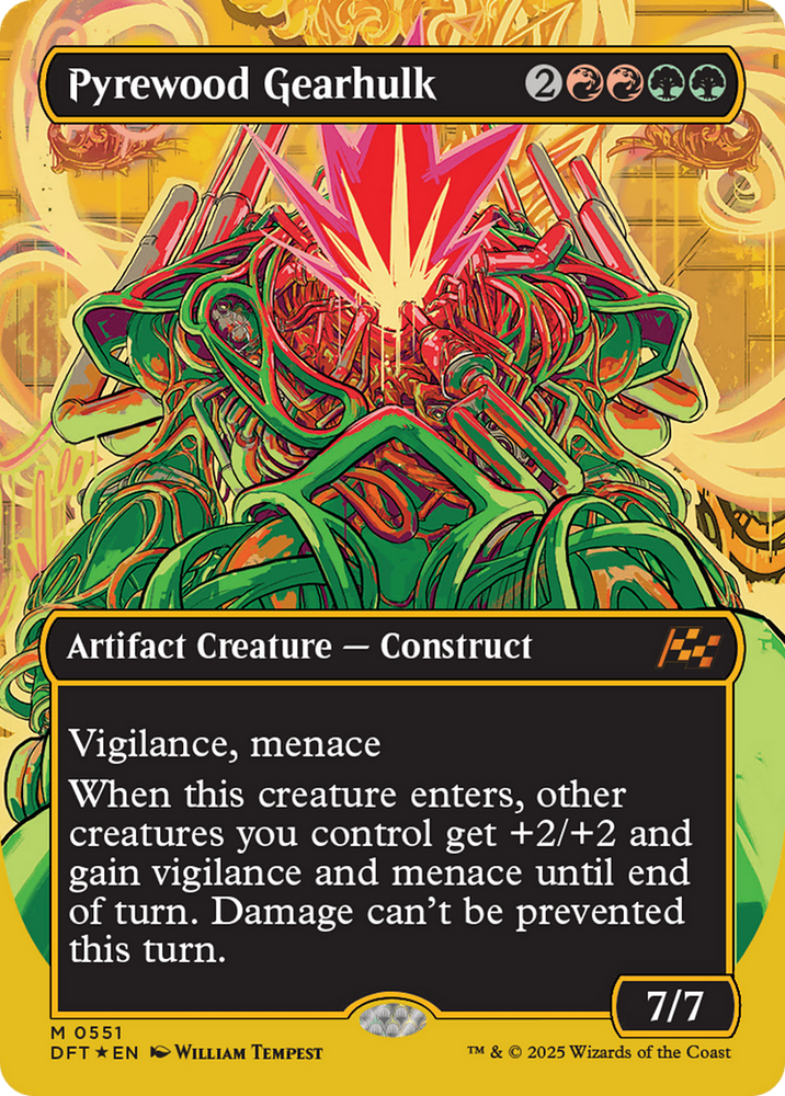 Pyrewood Gearhulk (Borderless) (First-Place Foil) [Aetherdrift] Magic: The Gathering