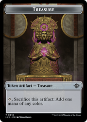 Treasure (0018) // Dinosaur (0009) Double-Sided Token [The Lost Caverns of Ixalan Tokens] Magic: The Gathering