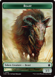 Dog // Beast (0032) Double-Sided Token [Foundations Tokens] Magic: The Gathering