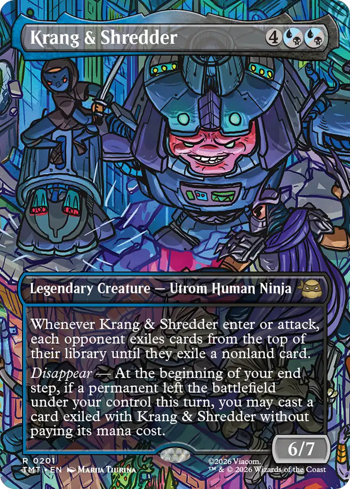 Krang & Shredder (Borderless) [Teenage Mutant Ninja Turtles] Magic: The Gathering