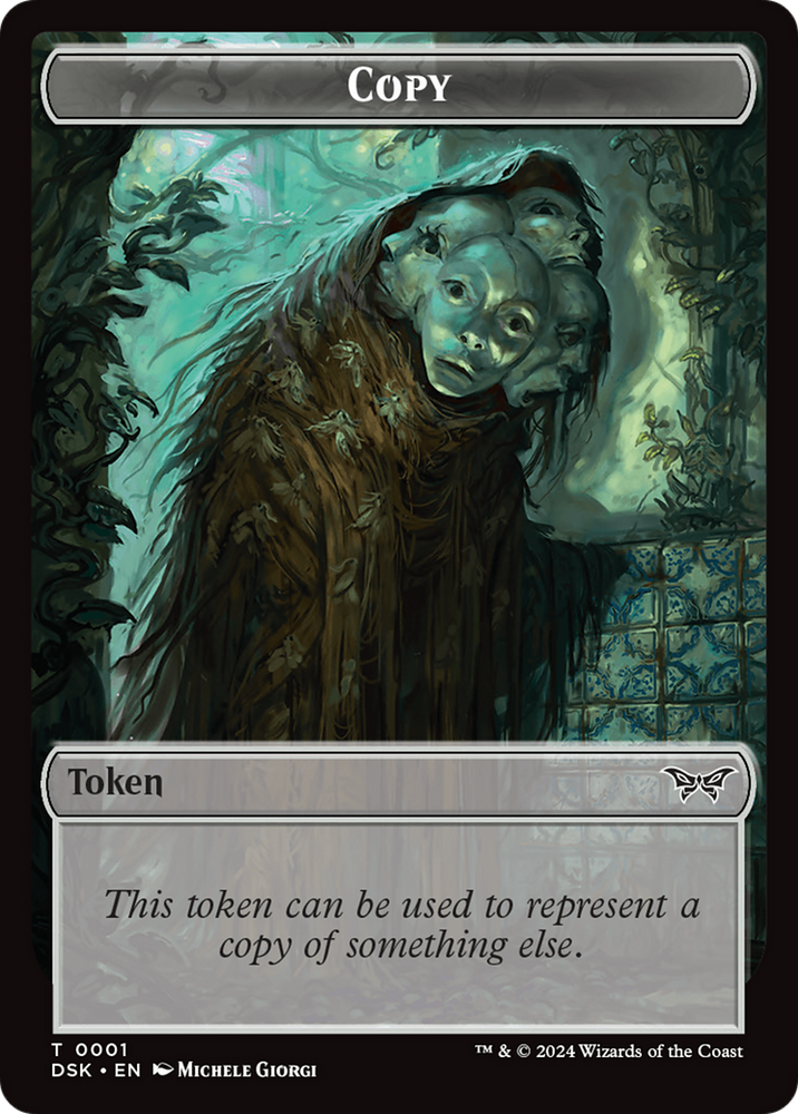 Everywhere // Copy Double-Sided Token [Duskmourn: House of Horror Tokens] Magic: The Gathering