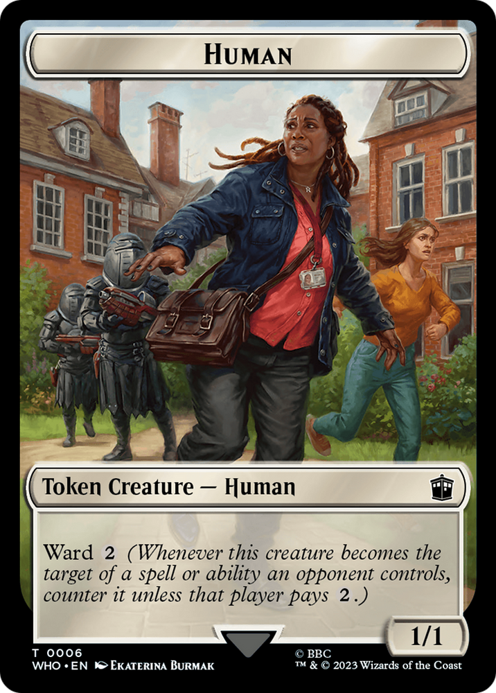 Human (0006) // Beast Double-Sided Token [Doctor Who Tokens] Magic: The Gathering