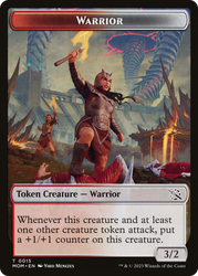Warrior // Wrenn and Realmbreaker Emblem Double-Sided Token [March of the Machine Tokens] Magic: The Gathering