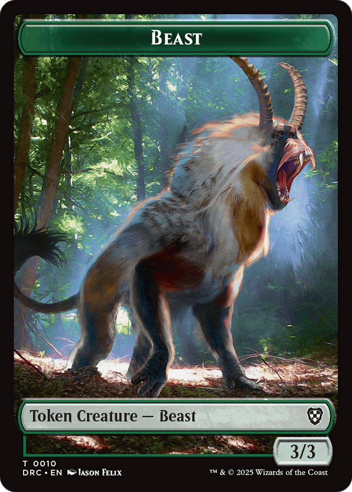 Beast (0010) // Servo Double-Sided Token [Aetherdrift Tokens] Magic: The Gathering