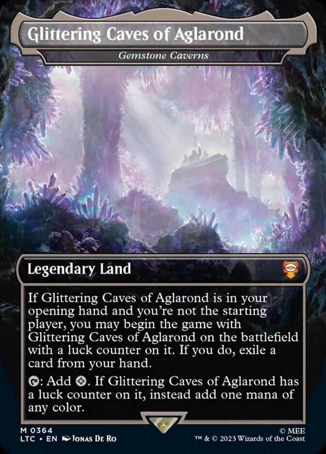 Glittering Caves of Aglarond - Gemstone Caverns (Borderless) [The Lord of the Rings: Tales of Middle-Earth Commander] Magic: The Gathering