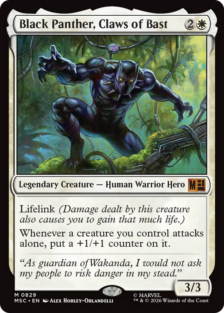 Black Panther, Claws of Bast [Marvel Super Heroes Commander] Magic: The Gathering