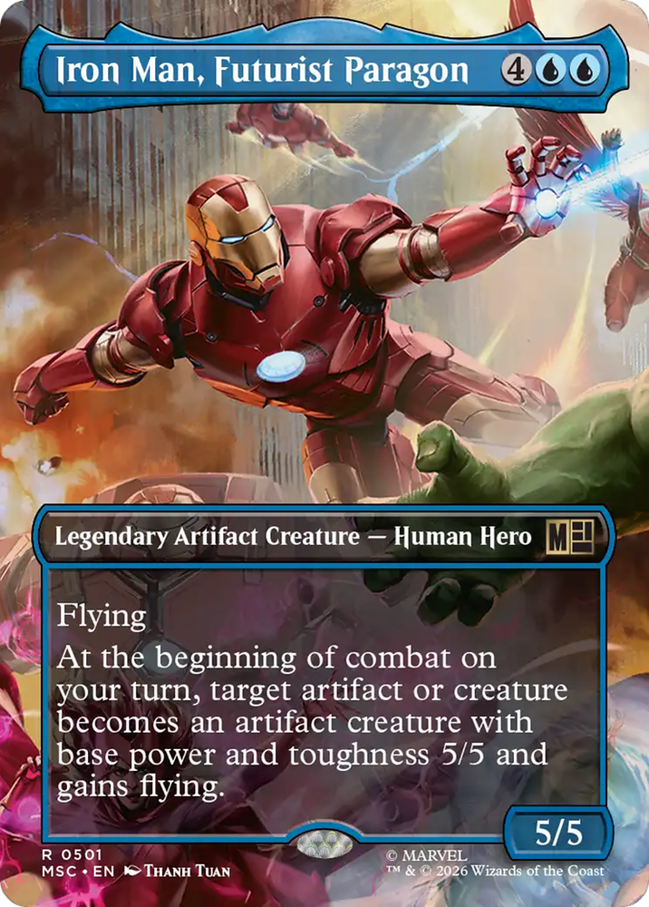 Iron Man, Futurist Paragon (Borderless) [Marvel Super Heroes Commander] Magic: The Gathering