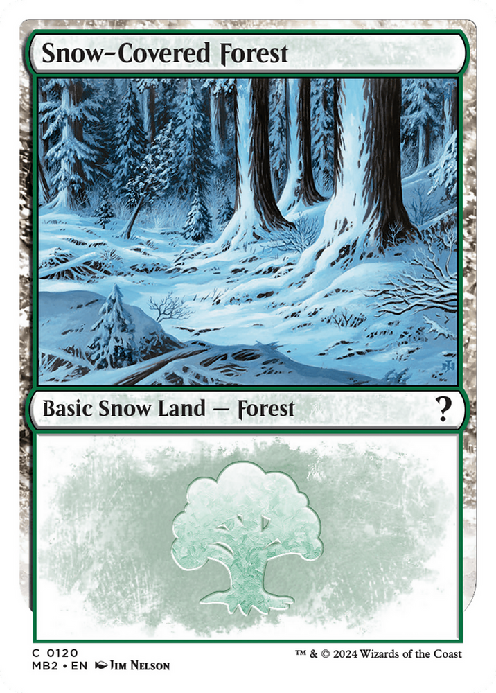 Snow-Covered Forest (White Border) [Mystery Booster 2] Magic: The Gathering