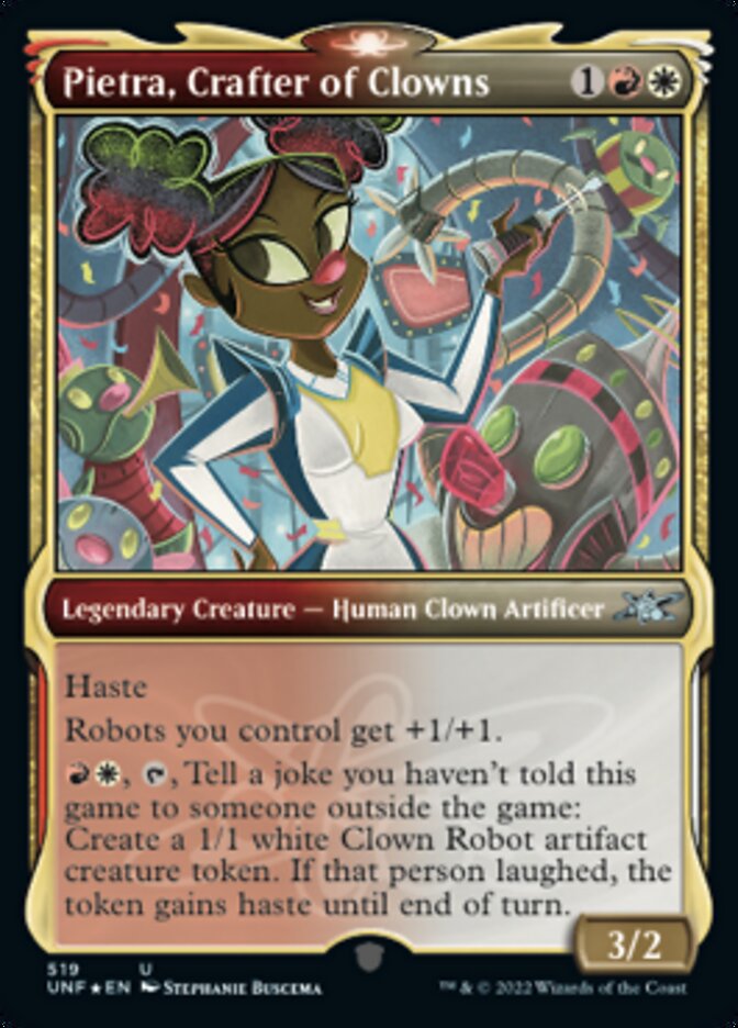 Pietra, Crafter of Clowns (Showcase) (Galaxy Foil) [Unfinity] Magic: The Gathering