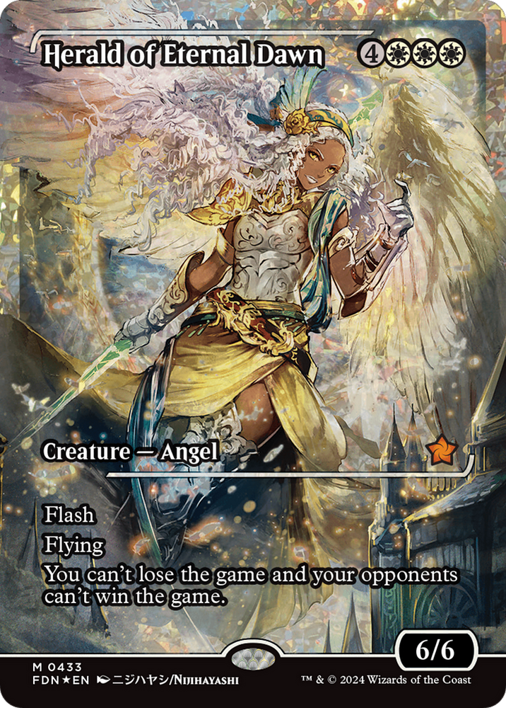 Herald of Eternal Dawn (Showcase) (Fracture Foil) [Foundations] Magic: The Gathering