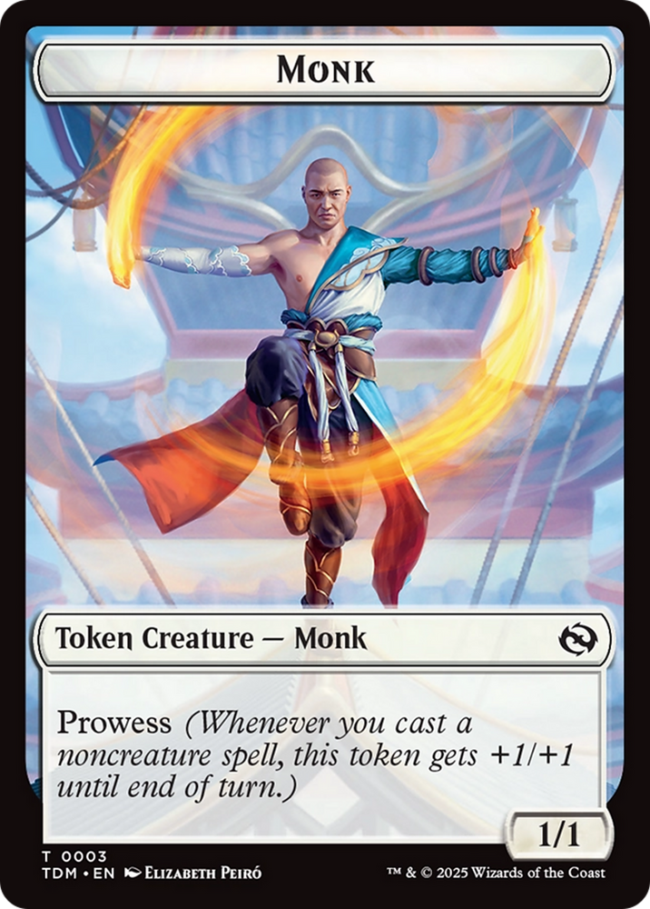 Copy // Monk Double-Sided Token [Tarkir: Dragonstorm Tokens] Magic: The Gathering