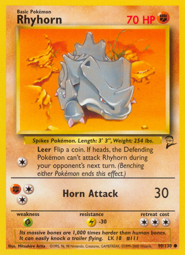 Rhyhorn (90/130) [Base Set 2] Pokémon