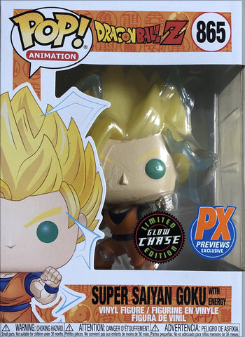 Pop! Animation Dragon Ball Z: Super Saiyan 2 Goku Chase Glow in The Dark Pop Figure with Clear Protector Box DC50340 #865 CHASE FUNKO