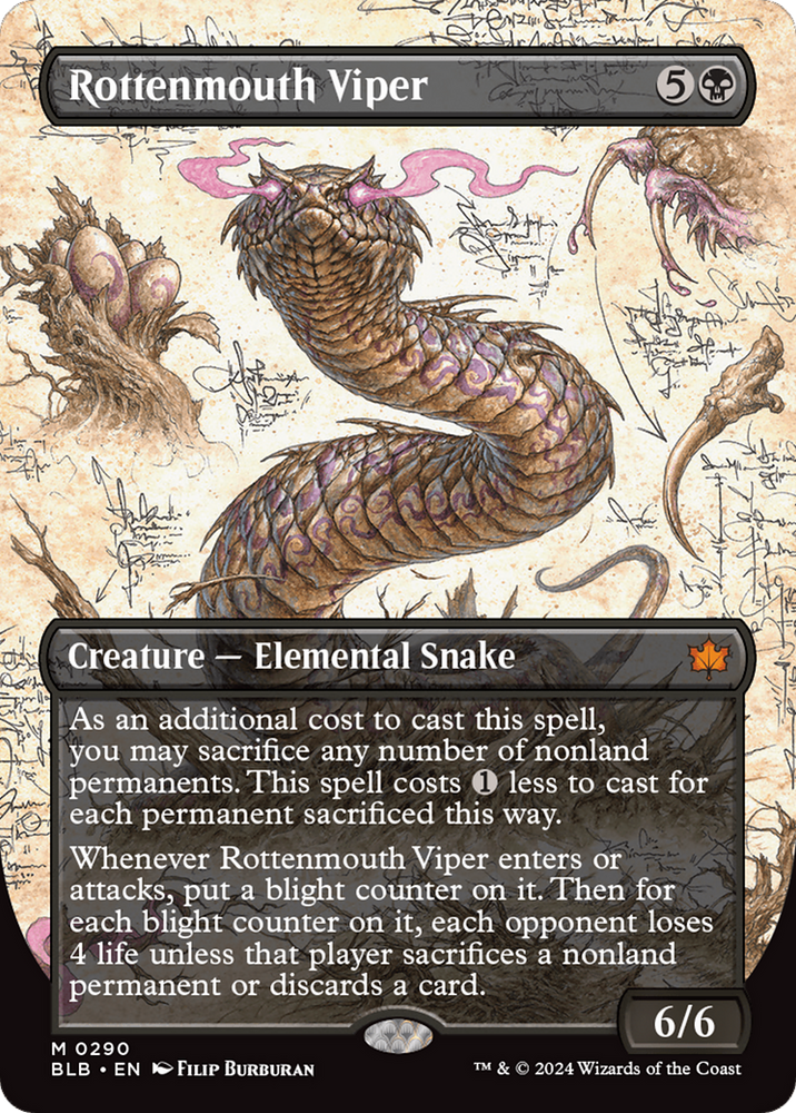 Rottenmouth Viper (Borderless) [Bloomburrow] Magic: The Gathering