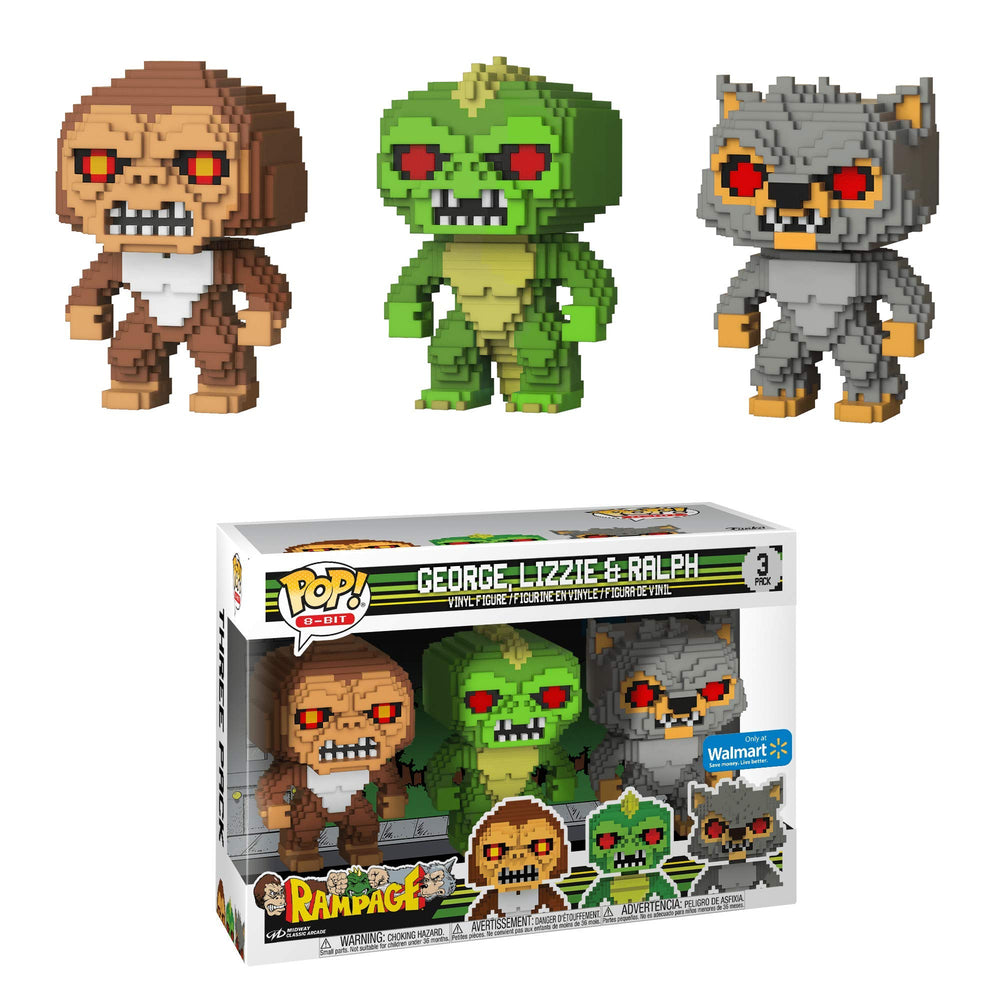 Funko Pop Rampage - George, Lizzie & Ralph 8-bit US Exclusive Pop! Vinyl 3-Pack FUNKO