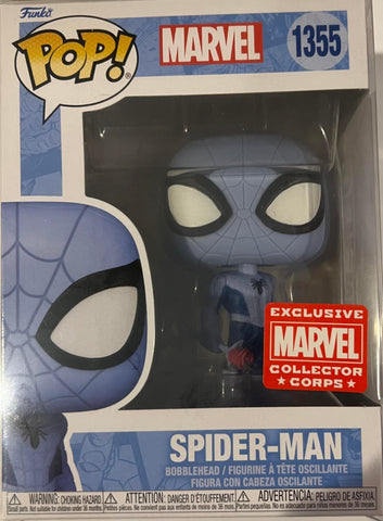 POP! Funko Marvel Collector Corps Exclusive Spider-Man Blue Spider-Man #1355 w/Acrylic Case! FUNKO