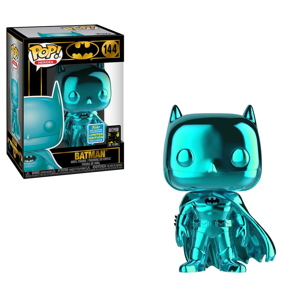Funko Pop! DC Batman 80 Years Teal Chrome Batman 2019 Shared Sticker Exclusive SDCC FUNKO
