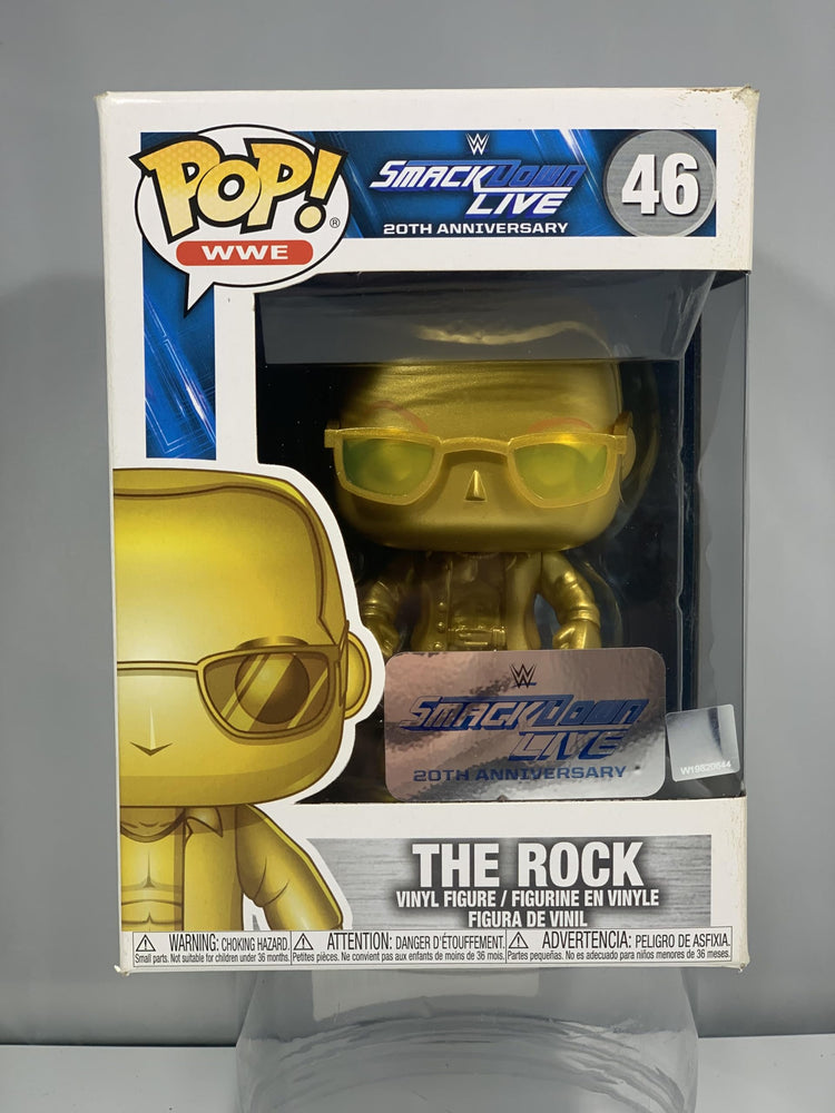 Funko POP! WWE: Smackdown Live 20th Anniversary - The Rock (Gold Metallic) (NYCC Debut) FUNKO