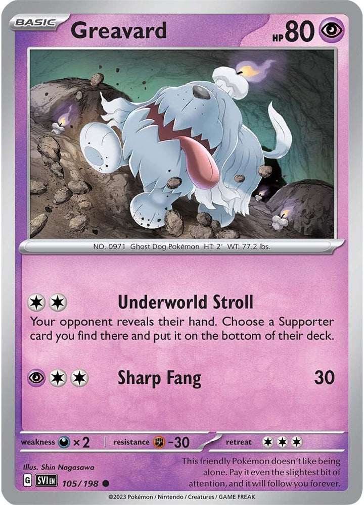 Greavard (105/198) [Scarlet & Violet: Base Set] Pokémon