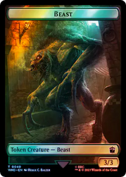Soldier // Beast Double-Sided Token (Surge Foil) [Doctor Who Tokens] Magic: The Gathering