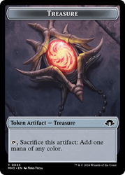 Dragon (Ripple Foil) // Treasure Double-Sided Token [Modern Horizons 3 Commander Tokens] Magic: The Gathering