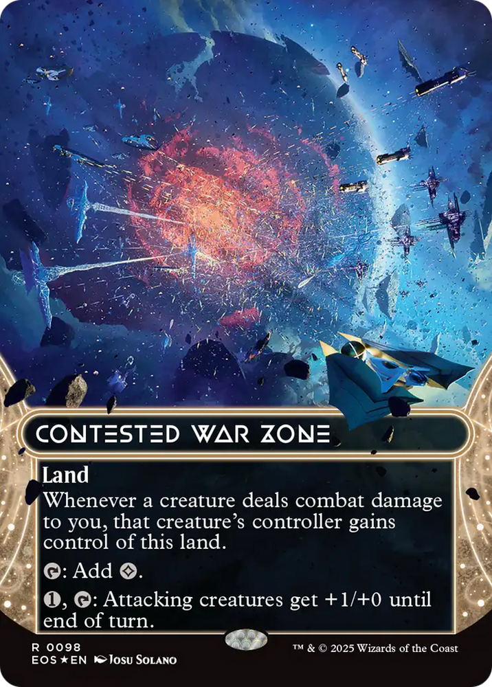 Contested War Zone (0098) (Borderless) (Galaxy Foil) [Edge of Eternities: Stellar Sights] Magic: The Gathering