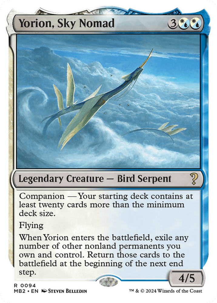 Yorion, Sky Nomad (White Border) [Mystery Booster 2] Magic: The Gathering