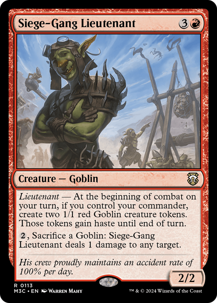 Siege-Gang Lieutenant [Modern Horizons 3 Commander] Magic: The Gathering