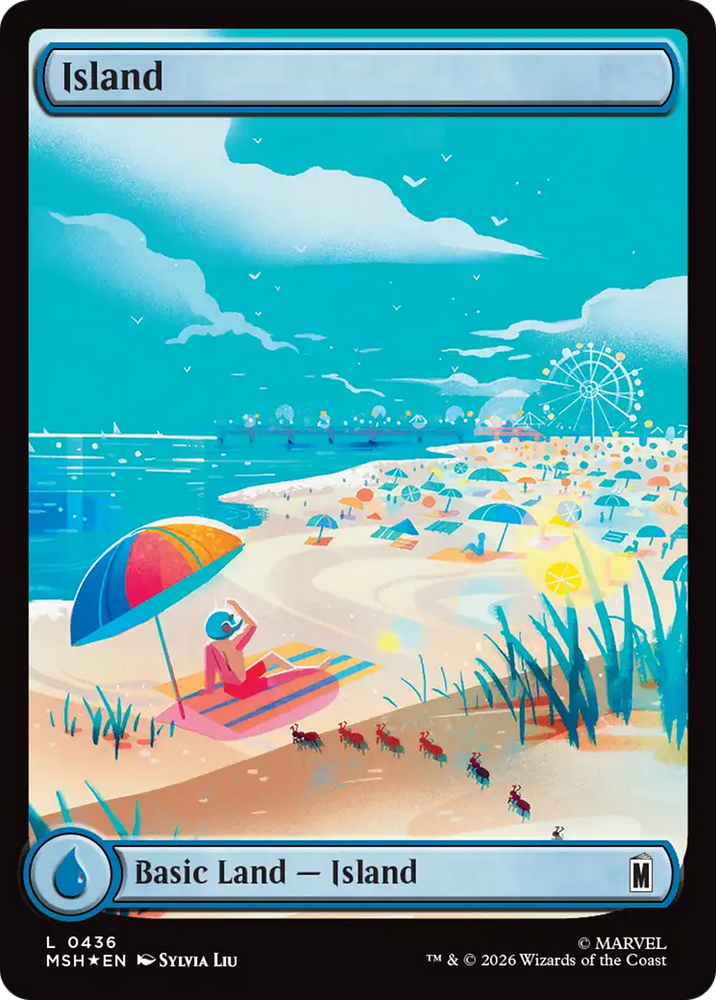 Island (0436) (Surge Foil) [Marvel Super Heroes] Magic: The Gathering