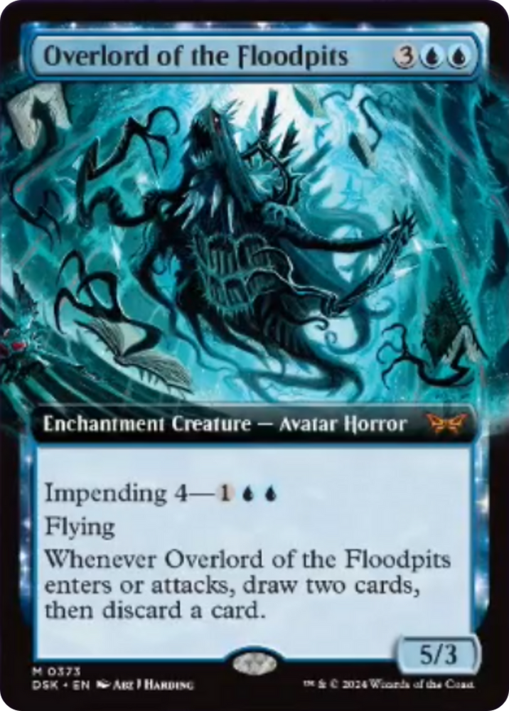 Overlord of the Floodpits (Extended Art) [Duskmourn: House of Horror] Magic: The Gathering