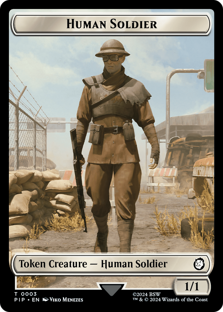 Copy // Human Soldier Double-Sided Token [Fallout Tokens] Magic: The Gathering