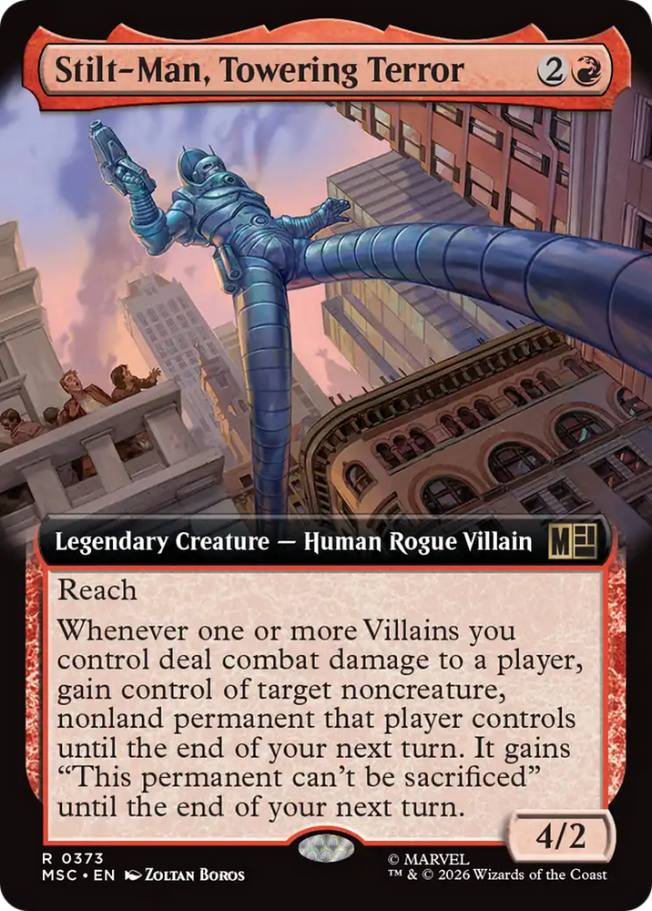 Stilt-Man, Towering Terror (Extended Art) [Marvel Super Heroes Commander] Magic: The Gathering