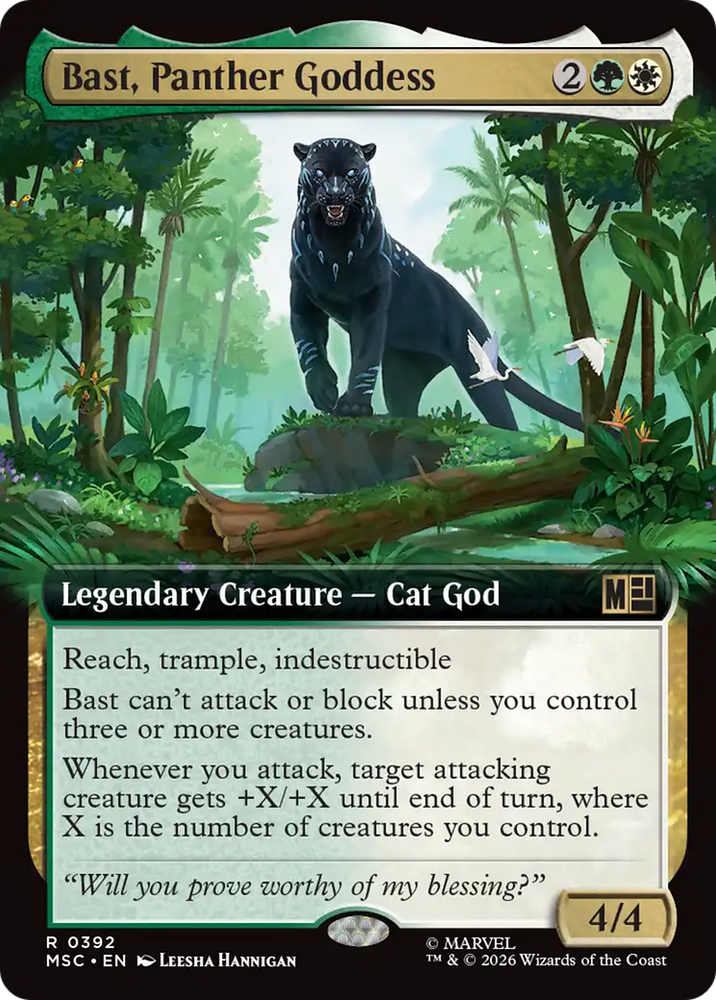 Bast, Panther Goddess (Extended Art) [Marvel Super Heroes Commander] Magic: The Gathering