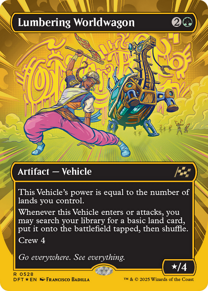 Lumbering Worldwagon (Borderless) (First-Place Foil) [Aetherdrift] Magic: The Gathering