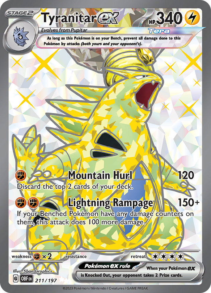 Tyranitar ex (211/197) [Scarlet & Violet: Obsidian Flames] Pokémon