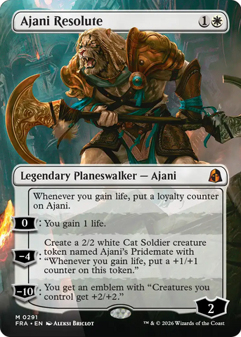 Ajani Resolute (Borderless) [Reality Fracture] Magic: The Gathering