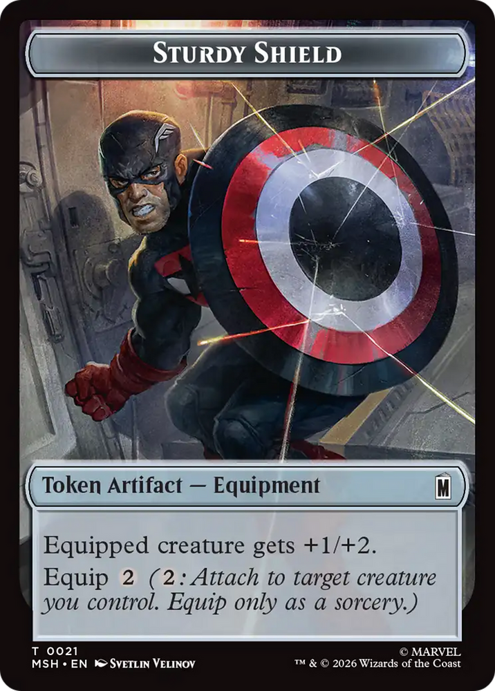 The Tiger God // Sturdy Shield Double-Sided Token [Marvel Super Heroes Tokens] Magic: The Gathering