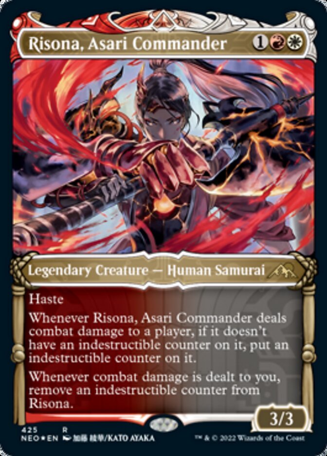 Risona, Asari Commander (Showcase) (Foil Etched) [Kamigawa: Neon Dynasty] Magic: The Gathering
