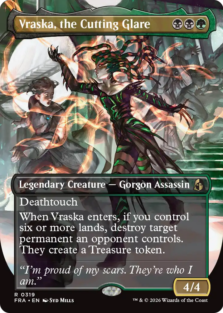 Vraska, the Cutting Glare (Borderless) [Reality Fracture] Magic: The Gathering
