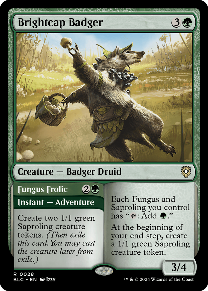 Brightcap Badger // Fungus Frolic [Bloomburrow Commander] Magic: The Gathering