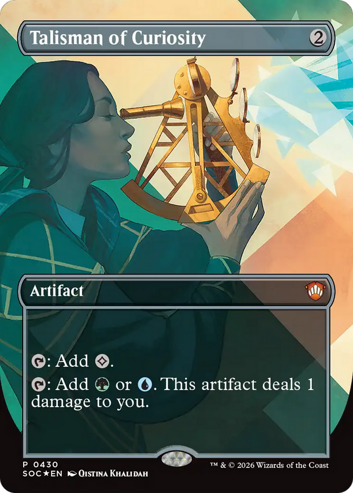 Talisman of Curiosity (Borderless) [Secrets of Strixhaven Commander] Magic: The Gathering