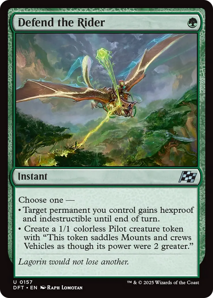 Defend the Rider [Aetherdrift] Magic: The Gathering