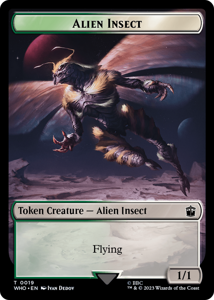 Dalek // Alien Insect Double-Sided Token [Doctor Who Tokens] Magic: The Gathering