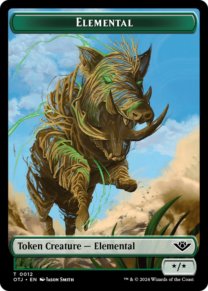 Mercenary // Elemental Double-Sided Token [Outlaws of Thunder Junction Tokens] Magic: The Gathering