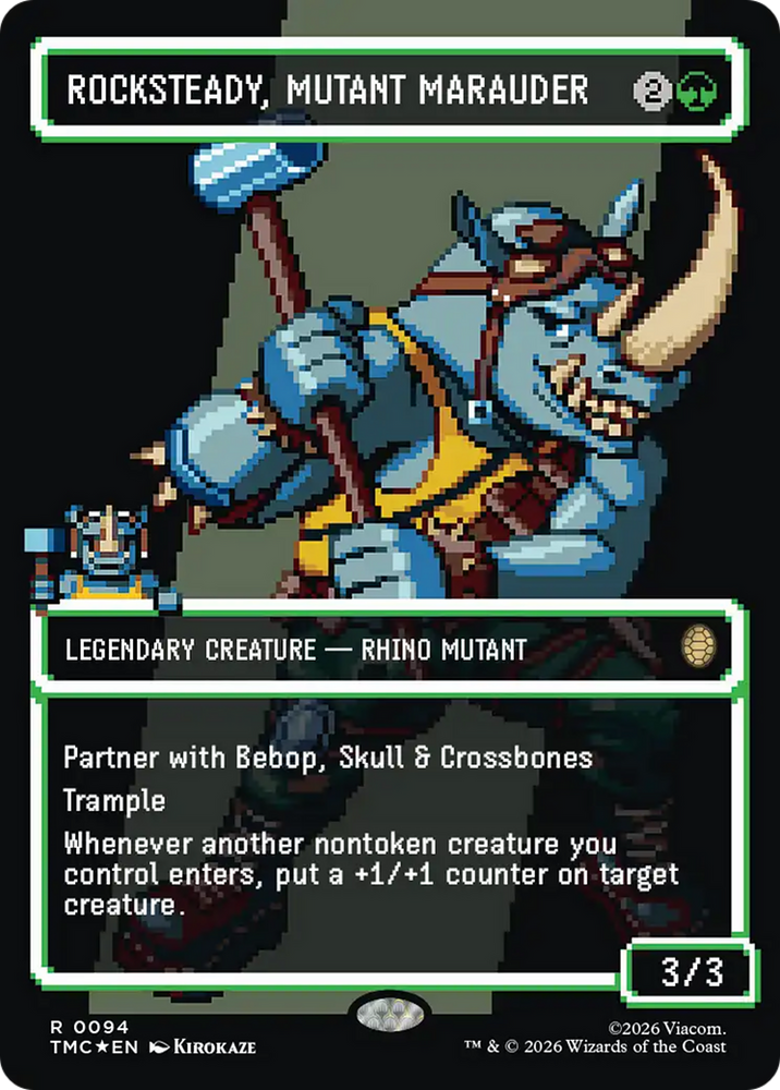 Rocksteady, Mutant Marauder (Borderless) (Surge Foil) [Teenage Mutant Ninja Turtles Commander] Magic: The Gathering