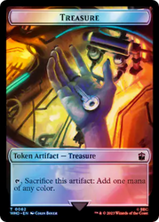 Copy // Treasure (0062) Double-Sided Token (Surge Foil) [Doctor Who Tokens] Magic: The Gathering
