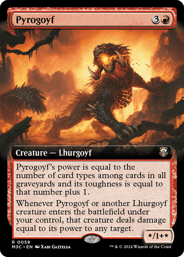 Pyrogoyf (Extended Art) [Modern Horizons 3 Commander] Magic: The Gathering
