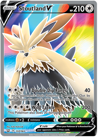 Stoutland V (157/163) [Sword & Shield: Battle Styles] Pokémon