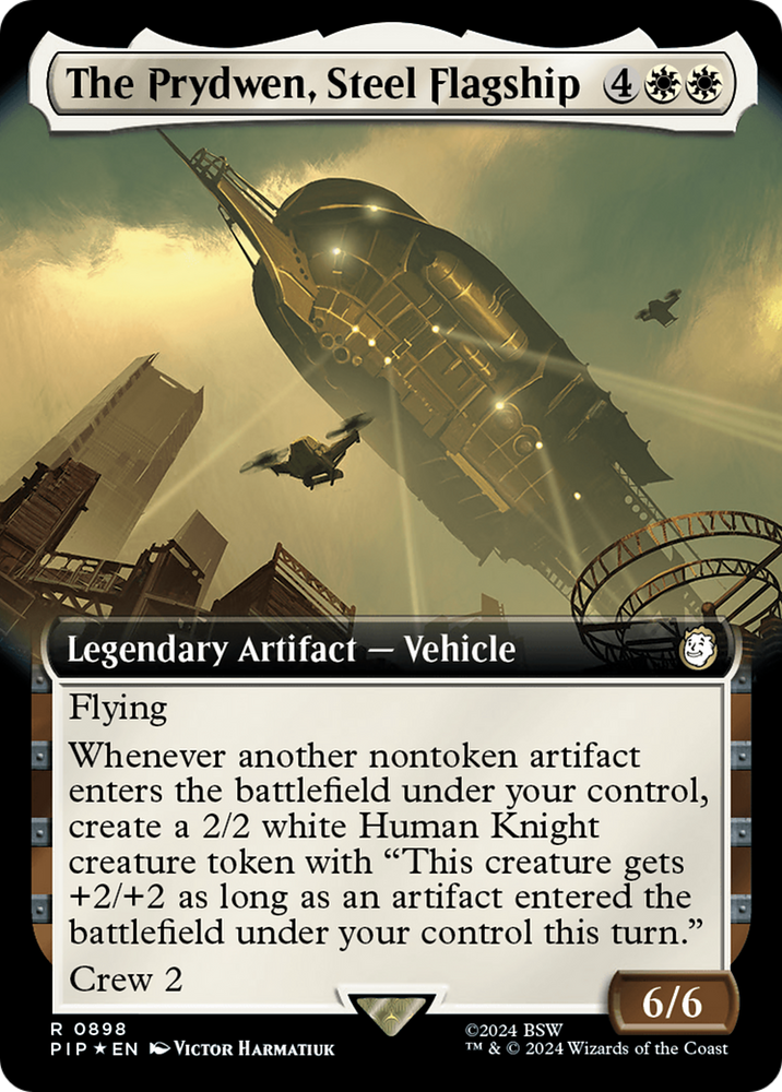 The Prydwen, Steel Flagship (Extended Art) (Surge Foil) [Fallout] Magic: The Gathering