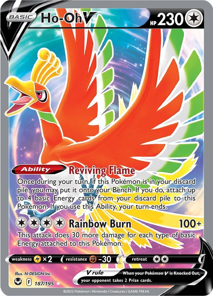 Ho-oh V (187/195) [Sword & Shield: Silver Tempest] Pokémon